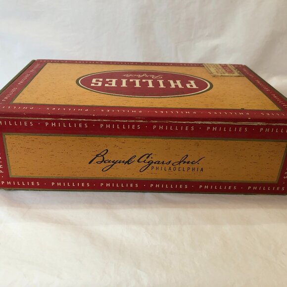 Vintage PHILLIES CIGAR BOX / Perfecto / Smoking / Tobacco / Empty 10 Cent Cigars - Picture 6 of 8